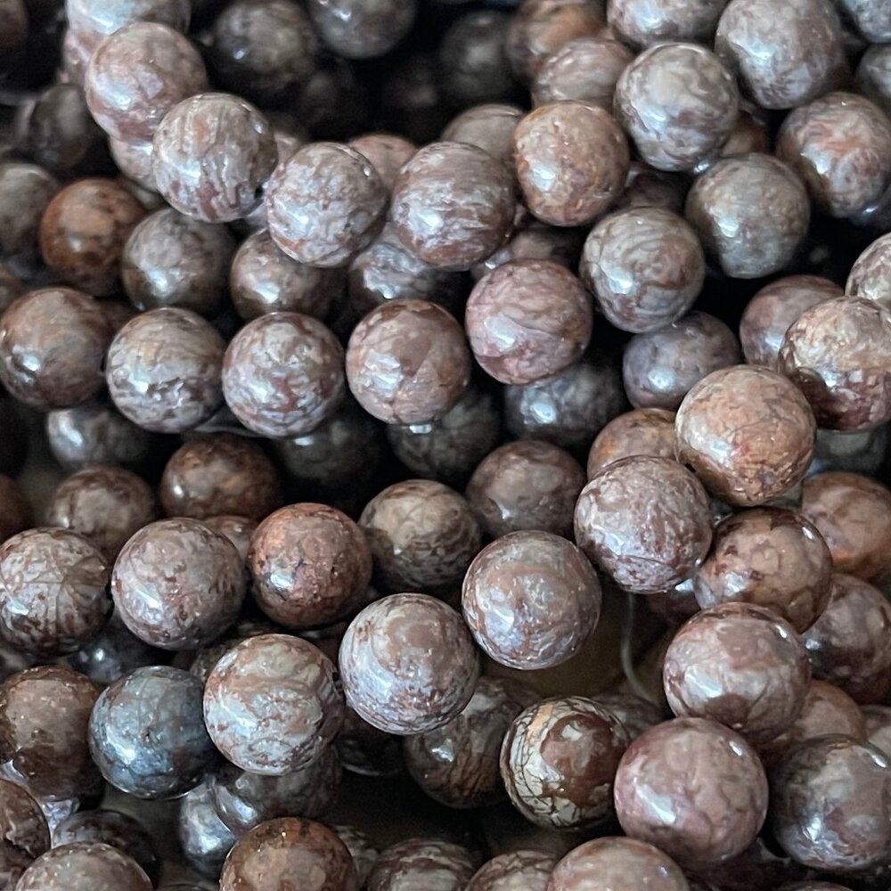 Snowflake Obsidian Bead Strand - 4mm